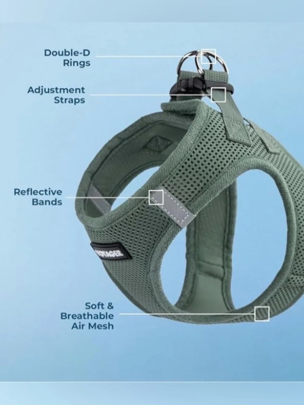 🆕 Voyager Step-in Air Harness - All Weather Mesh, Reflective No Pull